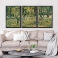 thumbnail image 3 of PixonSign Framed Canvas Print Wall Art Set Emerald Green Tree Forest Nature Wilderness Fine Art Illustrations Decorative Multicolor Landscape Rustic Country/Farmhouse for Bedroom - 24"x36"x3 Black, 3 of 5