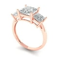thumbnail image 2 of Clara Pucci 14K Rose Gold 2.5ct Moissanite Three-Stone Ring for Women, 2 of 8