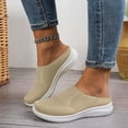 thumbnail image 4 of EKVAHL Women Breathable Mesh Slip On Mules Closed Toe Backless Sneakers Lightweight Breathable Comfortable Walking Shoes for Nursing & Standing All Day Beige, 4 of 5