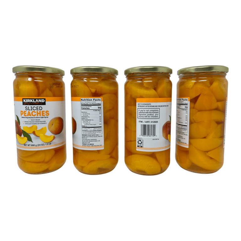 Kirkland Signature Sliced Peaches in Extra-Light Syrup, 24oz (4