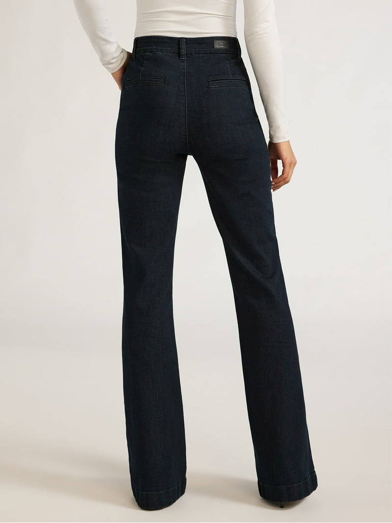 Sofia Jeans Women's Trouser Flare High Rise Crease Jeans, 32.5" Inseam, Sizes 0-20