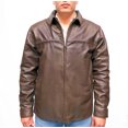 thumbnail image 1 of Chamarra de piel café elegante con cuello de solapa y dos bolsas en pecho para hombre Castelli Leather Authentic Banana Bomber elegante con bolsas ocultas en pecho, 1 of 4