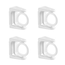 WHAMVOX  4 Pcs Home Rod Stands Wall Mount Hooks Curtain Rods Telescopic Adjustable White