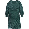 thumbnail image 2 of Tahari Womens Sequined Surplice Dress darkgreen 4, 2 of 2