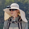 thumbnail image 2 of Voska Solar Powered Fan Hat Wide Brim Mountaineering Hiking Fishing Sun Protection Outdoor Cap Beige, 2 of 5