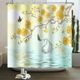 thumbnail image 5 of Butterfly Shower Curtains Flower Plants Printed Chinese Style Polyester Waterproof Fabric Bathroom r Curtains, 5 of 7