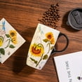 thumbnail image 2 of Topadorn Ceramic Mug Sunflower Coffee Cup with Gift Box Latte Mug with Lid, 17 oz Sunflower and Dragonfly, 2 of 4