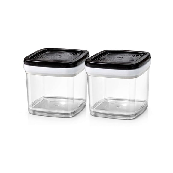 Airtight Food Storage Container Set of 2, BPA-Free Clear Plastic Kitchen Pantry Organization Canisters with Lids