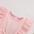 thumbnail image 4 of ZEHJUHAN Toddler Girl's Ruffle Sleeve Bow Princess Dress Sleeveless Round Neck 3D Floral Embroidery Mesh Party Dresses Pink，4Y, 4 of 7