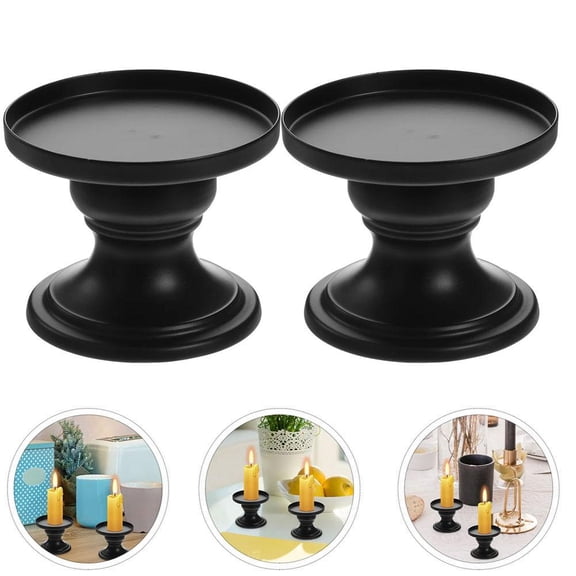 Clerance! PawCasa Nordic Black Iron Candle Cup Tray for Elegant Home Decoration Set of 2 Lo