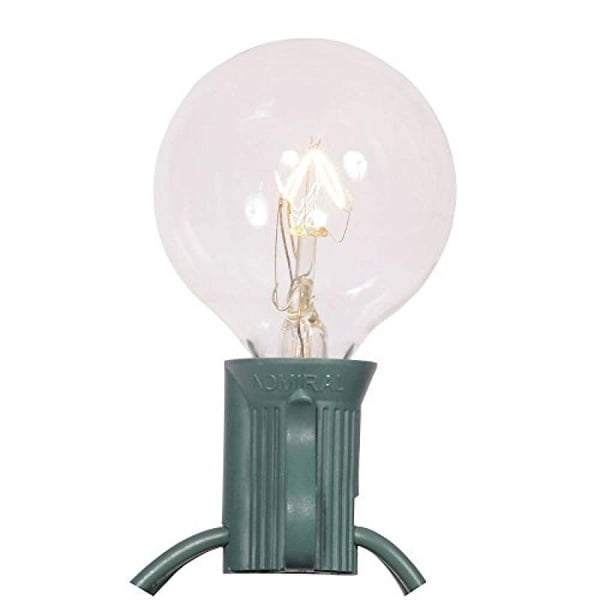 Vickerman Vickerman 25 Clear G40 Twinkle Light on Green Wire Christmas Light Strand