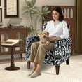 thumbnail image 6 of Arctus Floral Accent Chair, High Back Upholstered Armchair with Solid Legs, Black Floral, 6 of 10