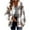 Khaki, variant on VEKDONE Women Plaid Hooded Jackets Button Down Drawstring Fleece Shackets Jackets Fall Winter Long Sleeve Plus Size Shirts Coat Fashion Clothing