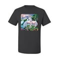 thumbnail image 2 of Unicorn Fanstasy Island Castle Animal Lover Men's Graphic T-Shirt, Charcoal, 2XL, 2 of 3