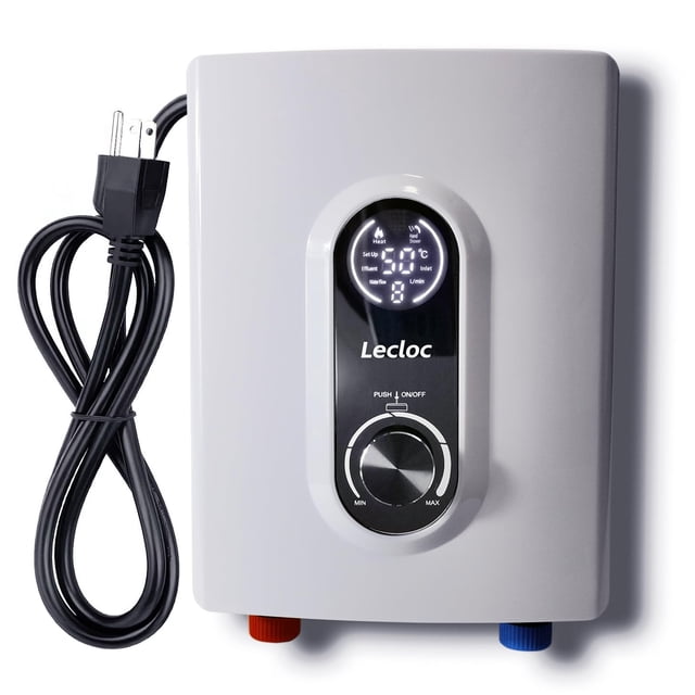 Calentador de agua LECLOC Mini sin tanque, 3 kW, 120 V, para debajo del fregadero, blanco