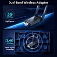 thumbnail image 6 of Atzeste AC1300 USB WiFi Adapter for PC, 1300Mbps Dual 5Dbi Antennas 5G/2.4G Wireless Network Adapter, MU-MIMO WiFi Dongle, for Desktop PC Laptop Windows 11/10/8.1/7/XP, 6 of 6