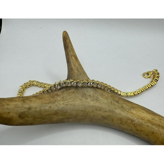 CZ Tennis Bracelet,Bezel Set Cubic Zirconia Crystal Gemstone,925 Sterling Silver,Stackable Everyday Elegant