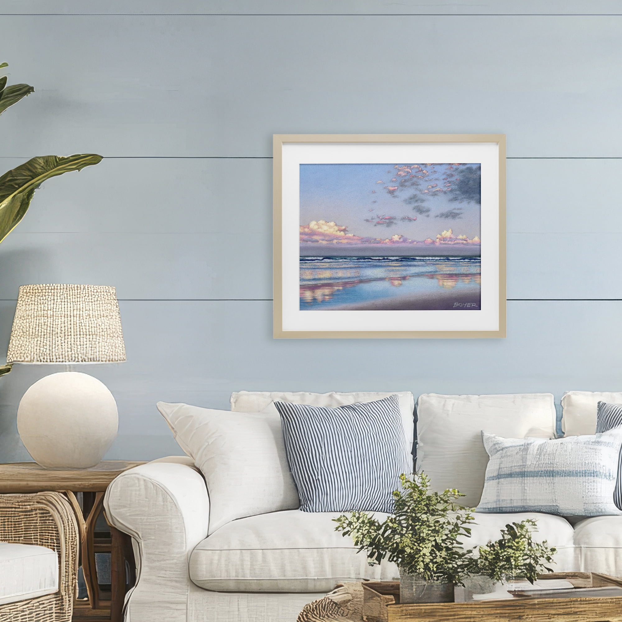 Stupell Industries Nature's Poetry Seascape Birch Framed Print Under Glass, design by Susy Boyer