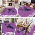thumbnail image 5 of 5'x8' Area Rugs, Purple Whale Indoor Outdoor Area Rug for Living Room Bedroom, Spring Botanical Purple Leaf Board Washable Bathroom Rugs Kitchen Floor Carpet Mats Home Decor Aesthetic, 5 of 8