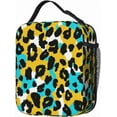 thumbnail image 2 of Leopard Print Yellow Blue Lunch Box - Insulated Lunch Bags for MenWomenWomenMen Detachable Handle Lunchbox Meal Tote Bag, 2 of 7