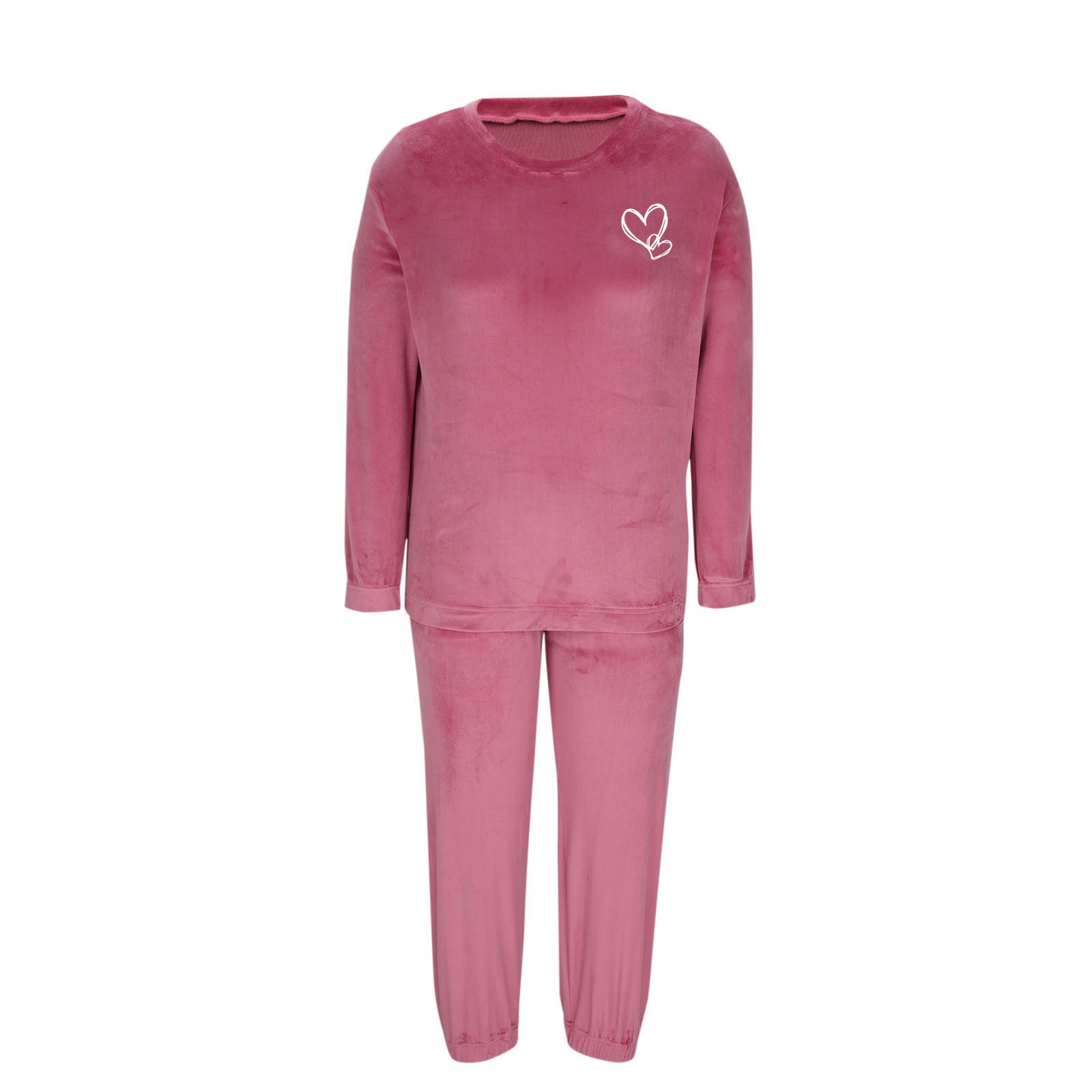 Women's Velvet Pajama Set Warm Long Sleeve Shirts & Joggers 2 Piece Jogging Suit Soft Sweatsuit Set Fashion Tracksuit Trendy Sleepwear Comfy Pjs Winter Outfits