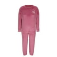 thumbnail image 6 of Gytharion 2 Piece Velvet Pajama Sets for Women Winter Soft Comfy Long Sleeve Crew Neck Pj Top and Jogger Pants Loungewear Sets Cute Heart Print Velour Sleepwear Outfits, 6 of 8