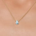 thumbnail image 4 of Gem Stone King 10K Yellow Gold Sky Blue Aquamarine Pendant Necklace for Women | 0.65 Cttw | Gemstone March Birthstone | Pear Shape 7X5MM | With 18 inch Chain, 4 of 7