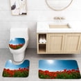 thumbnail image 1 of ABPHQTO Campo de amapolas, cielo azul, y, sol, hermoso, paisaje Juego de alfombras de baño de 3 piezas Alfombra de baño Alfombra de contorno y tapa de inodoro ABPHQTO Cont-CHAPPLE-22726, 1 of 2