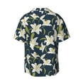 thumbnail image 2 of Wukai Lilies Flowers Men's Casual Short-Sleeve Button Down Shirt - Lightweight Summer Dress Shirt for Daily Wear-4X-Large, 2 of 7