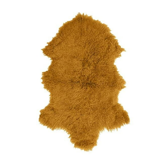 BS Trading Rug H-TIB-03-H No.03 Tibetan Whole Hide Pelt, Mustard