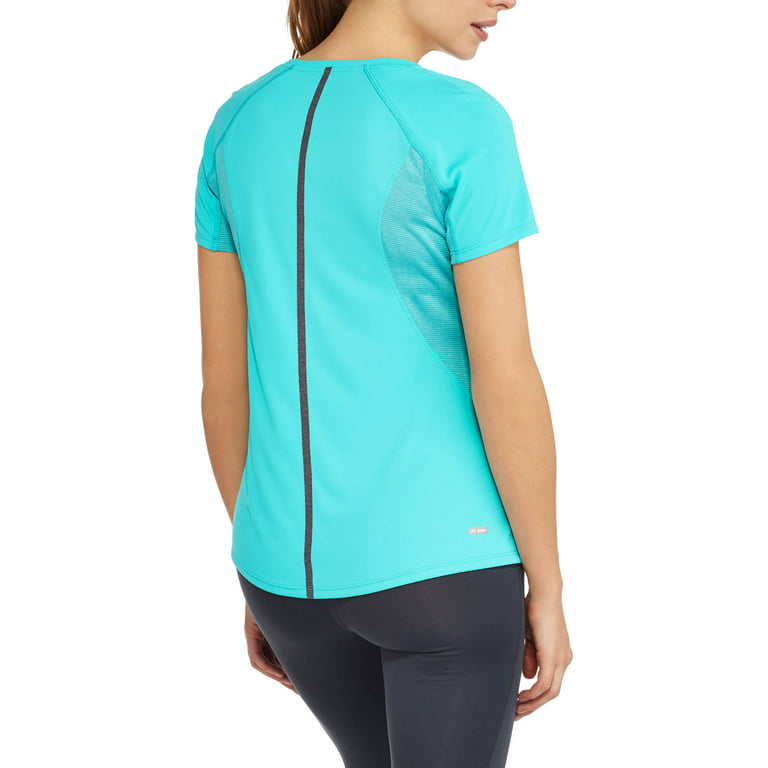 Danskin Now Women's Short-Sleeve Active Stripe T-Shirt With Flattering  Front Seam