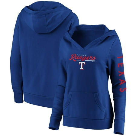 Women's Fanatics Branded Royal Texas Rangers Core High Class Crossover Pullover Hoodie