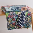 thumbnail image 3 of Levtex Home - Night Garden - Throw - Bold Floral - Navy Red Pink Green Ochre White - Throw (50x60in.) - Rayon/Cotton, 3 of 6