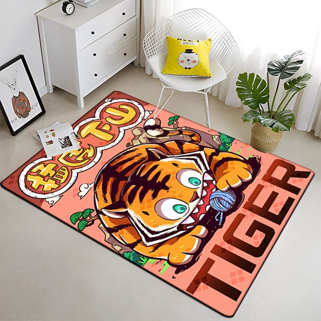 Doce animales del zodiaco chino pintura alfombra sala de estar área grande negro suave Boho decoración del hogar5100x150cm (39x59 pulgadas)100x150cm (39x59 pulgadas) zhangyuxiang unisex