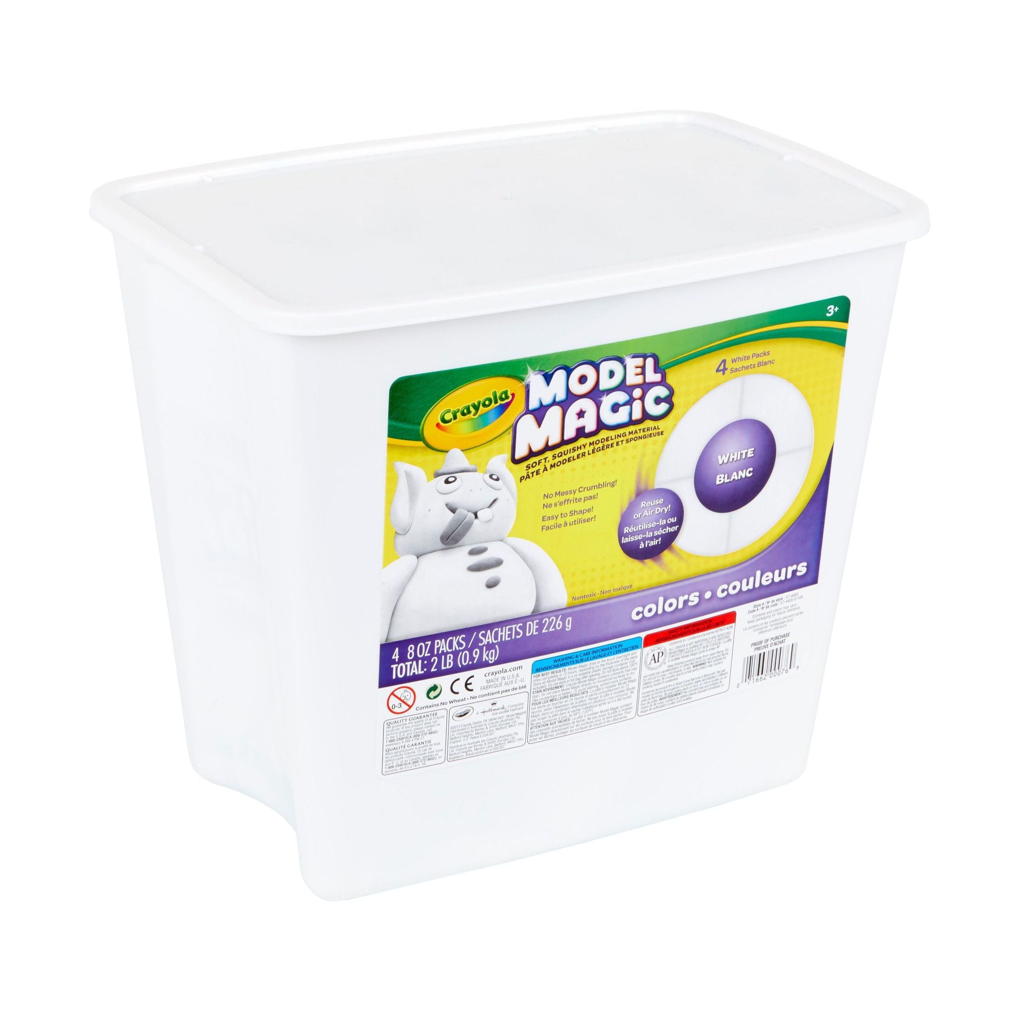 Crayola Model Magic 2 lb. Resealable Bucket, White, Modeling Compound, Classroom Must Haves, Holiday Craft Supplies, Gift for Teachers and Kids, 3+