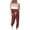 Wine, variant on Womens 2 Piece Outfits Fall Plus Size Two Piece Lounge Sets for Women Maternity Women'S Round Neck Long Sleeve Top + Pants Color Blocking Home Sports Casual Yoga Suit