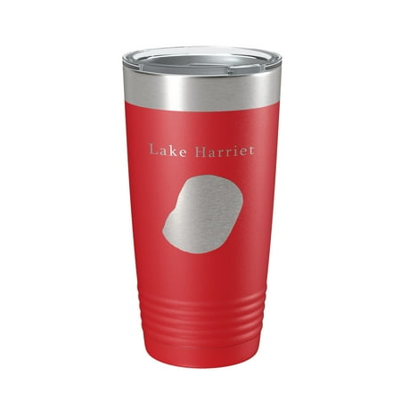 

Lake Harriet Map Tumbler Travel Mug Insulated Laser Engraved Coffee Cup Minnesota 20 oz Red