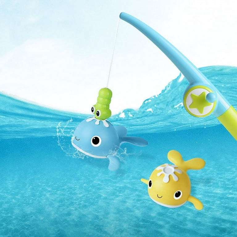 4Pcs Baby Fishing Toy,Cute Fish Animal Fishing Game Baby Bath Education Toy  