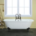 thumbnail image 2 of Aqua Eden VCT7D663013NB0 66" Cast Iron Oval Double Ended Clawfoot Tub (7" Faucet Drillings), White/Matte Black, 2 of 6