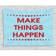 thumbnail image 1 of Vintage Decor Tapestry, Motivational Phrase Inspirational Think Positive Quote All Life Image, Wall Hanging for Bedroom Living Room Dorm Decor, 80W X 60L Inches, Turquoise Maroon, by Ambesonne, 1 of 2