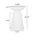 thumbnail image 5 of Mesa Benzara Suma 38 cm redonda para exteriores, hierro blanco, 5 of 5