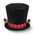 thumbnail image 6 of Derby Hat Christmas Tree Topper Christmas Tree Decoration Gentleman Hat with Bow-knot Ribbon Pine Branches, 6 of 8