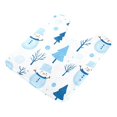 thumbnail image 7 of Yayeee Bath Rug for Bathroom Floor Non Slip Contour Fluffy Soft Absorbent Mat, 20"x24", Blue Simple Cartoon Snowmen, 7 of 7