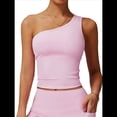 thumbnail image 1 of Camisetas Sin Mangas con un Solo Hombro para Mujer, Corte Entallado, Estilo Y2K Rosa L, 1 of 10