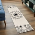 thumbnail image 4 of Vintage Crown Bee Runner Rugs 2x6 ft Classical Floral Texture Farmhouse Linen Washable Hallway Rugs Non-Slip Floor Mats Absorbent Carpet Bedside Runners for Bedroom Kitchen Bathroom Laundry Room, 4 of 9