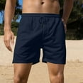 thumbnail image 4 of Men's Solid Color Stretch Beach Shorts Sports Fitness Training Breathable Shorts with Pockets, 4 of 7