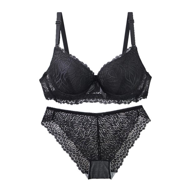 HongQid Womens Wired Bras Matching Bra And Panty Set Comfortable Push Up Bra Underwire Bra Full Support Lift Bralette Everyday Seamless Bras