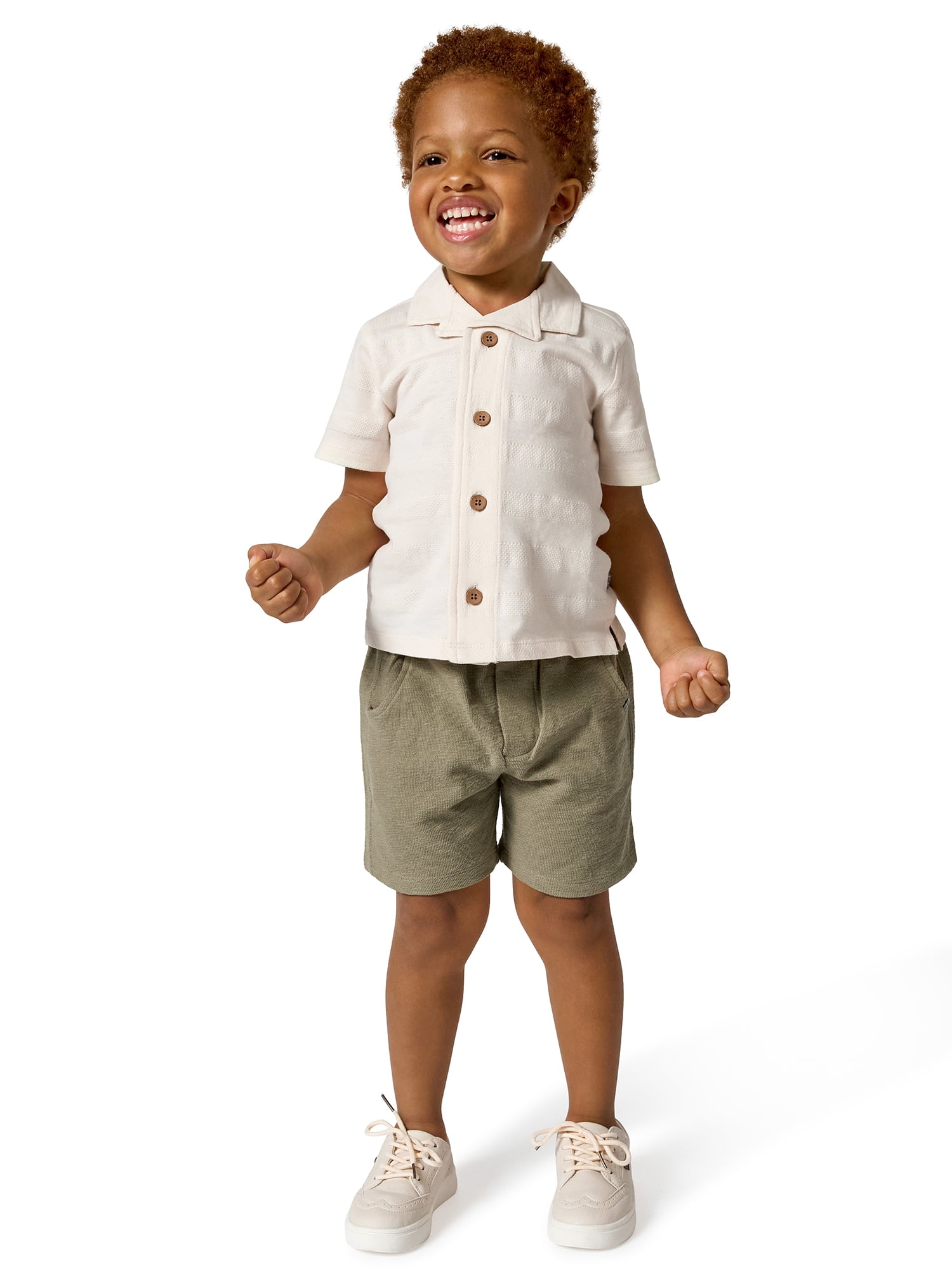 Modern Moments by Gerber Baby and Toddler Boy Organic Button Up Collar Top, Sizes 0/3 Months - 5T