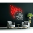 thumbnail image 3 of Fire Skull Head Neon Sign, Halloween Wall Art, 3 of 4