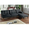 thumbnail image 4 of Black Polyfiber 2pc Sectional Sofa Set Living Room Furniture Solid wood Legs Plush Couch Adjustable Sofa Chaise, 4 of 12